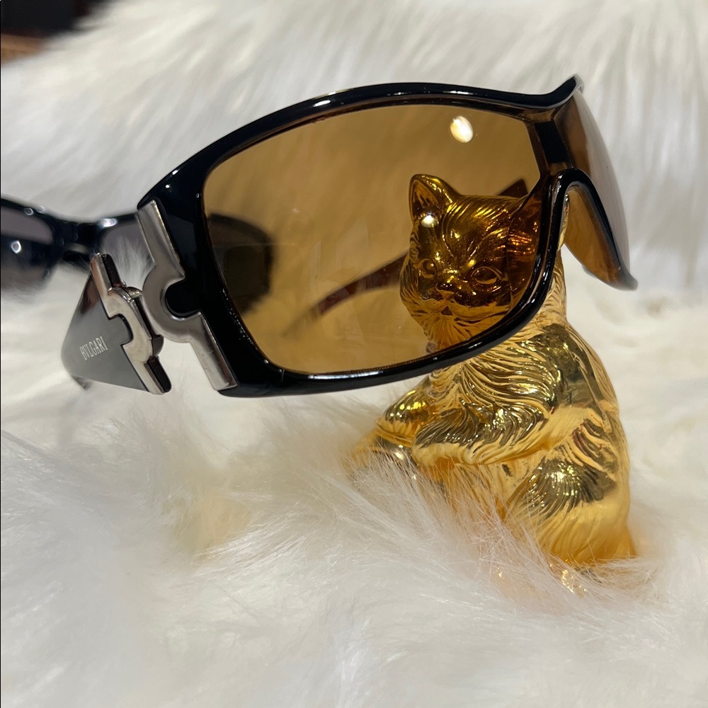 Bulgari Black and Brown Sunglasses